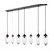 Z-Lite Arden Linear Chandelier, 7-Light, 4.75 In.W x 54 In.L x 12 In.H, Matte Black/Clear 651P-7L-MB - alternate 2